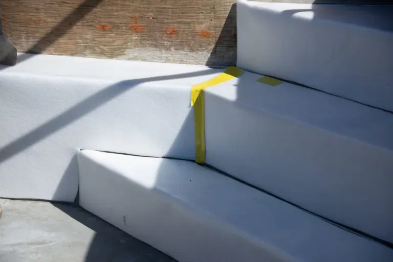 Foam-padded steps with the seams taped